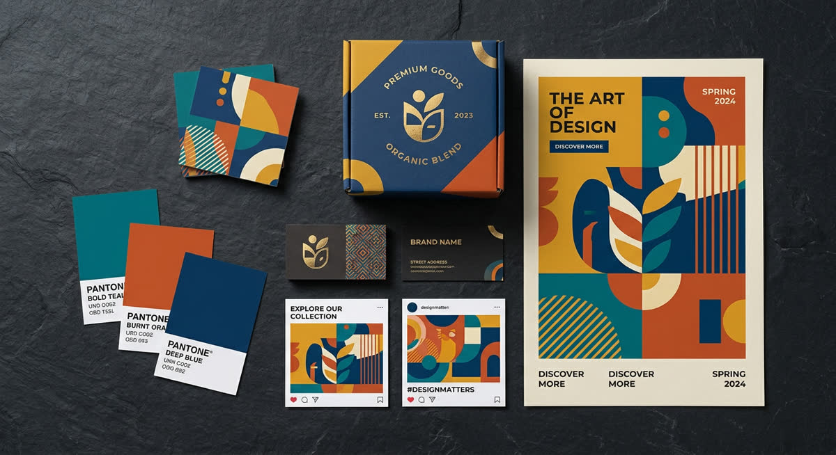 Brand identity design mockups by Natwar Rathore Creative World